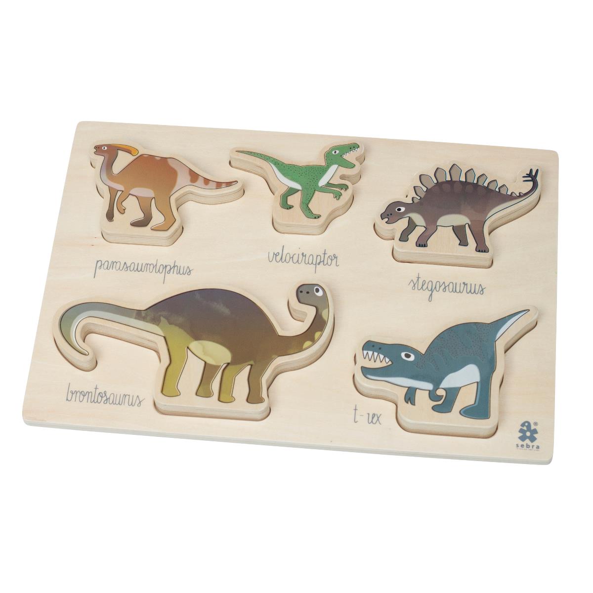 Sebra Wooden Chunky Puzzle Dino