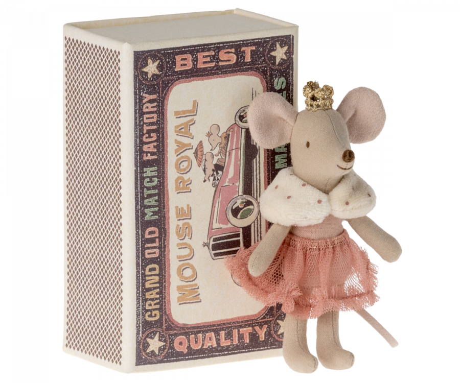 Maileg Princess Mouse Little Sister In Matchbox