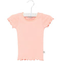 Wheat Rib T-shirt Lace Blossom