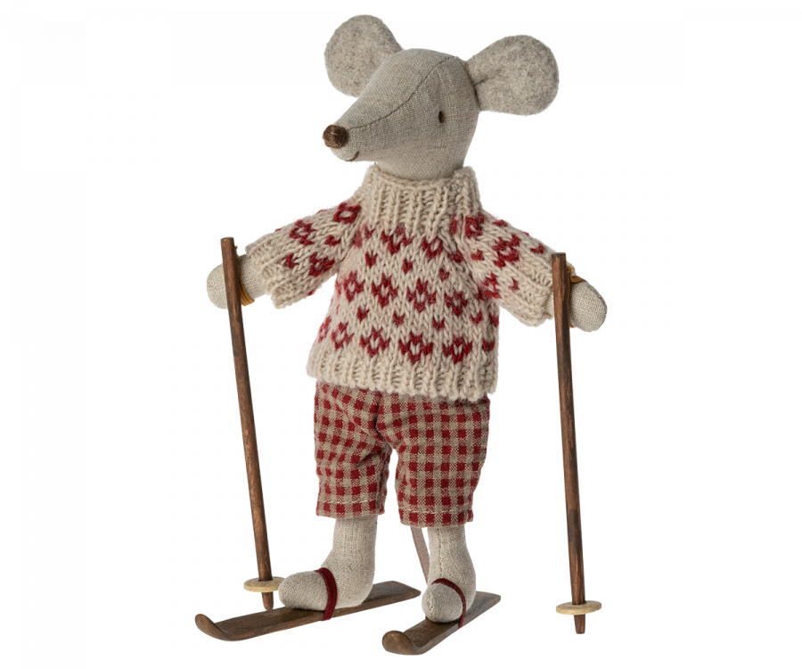 Maileg Winter Mouse With Ski Set Mum